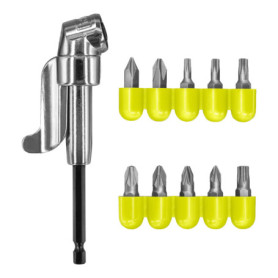 RYOBI - Kit de 10 embouts (PH1 / 2, PZ1 / 2/2 / 3, TX15 / 20/25 / 30) et 1 renvoi d'angle - RAKRAD11