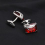 OTOTEC Paire de Boutons de Manchette en Cristal Rouge Mode Chemise Classique Manches Lien de Manchette Bijoux Délicat pour Homme