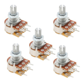 OTOTEC Lot de 5 Potentiomètres de Vitesse Réglables WH148 B10K Interrupteur à 5 Broches Longueur de l'arbre 15 Mm écrou Rondelle