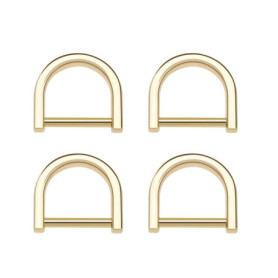 EMSea Lot de 4 petits anneaux en D à visser en forme de fer à cheval pour bricolage, artisanat, cuir, porte-clés, sac à main, ré