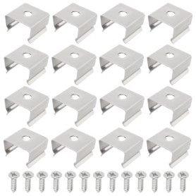 EMSea Lot de 50 Clips de Montage pour Cordon Lumineux LED en Acier Inoxydable pour Bandes LED de 9,5 à 12 Mm (13 X 11 X 9 Mm)
