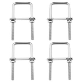 YINETTECH Lot de 4pcs Boulons en U Carrés M8 en Acier Inoxydable 304 avec Écrous et Rondelles de 42mm de Largeur Intérieure pour