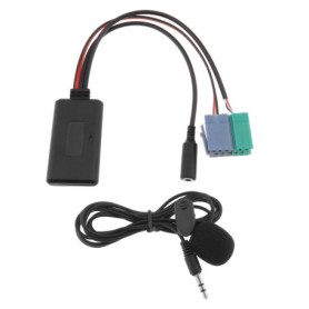 Adaptateur AUX Bluetooth avec Microphone Compatible avec Renault Clio/Espace/Kangoo/Laguna/Megane Câble AUX Bluetooth 5.0 Adapta