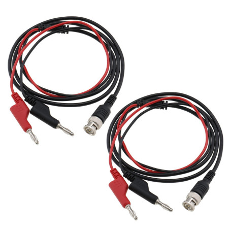 VGOL 2 Pièces Connecteur BNC Q9 Vers Double Fiche Banane Câble Coaxial Longueur Totale 131,5 Cm Longueur de Câble 36 Cm pour Osc