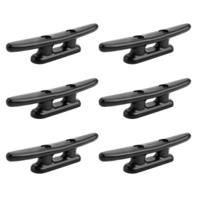 Giilayky 6 PièCes Taquet de Bateau Noir Taquets de Taquets de Quai de Bateau Taquet de Canoë Taquets en Nylon de 4 Pouces pour A