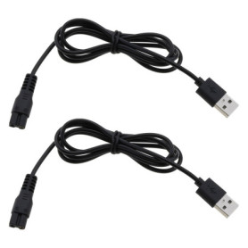 eMagTech Lot de 2 Câbles de Chargeur USB 5 V pour Tondeuse à Cheveux Pièce de Rechange Compatible avec Le Cordon D'alimentation 