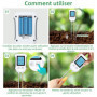 Mcbazel Testeur de Sol ph 3 en 1, Détecteur de Test de Sol Acide-Base, Mesure de Température et d'Humidité avec Affichage LCD Ré