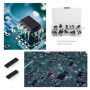 ECSiNG 50 pièces 10 types de puce de circuit intégré Kit d'assortiment basse tension LM324 LM358 LM386 LM393 UA741 NE5532 NE555 