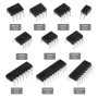 ECSiNG 50 pièces 10 types de puce de circuit intégré Kit d'assortiment basse tension LM324 LM358 LM386 LM393 UA741 NE5532 NE555 