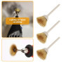ECSiNG 10pcs Mini Brosses Métalliques en Laiton avec Tige de 3mm Outil Rotatif Brosse Métallique en Laiton pour Métal Bois Pierr