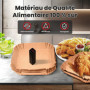 KitchenBoss Papier Cuisson Air Fryer: 100 Pièces Papier Sulfurisé pour Airfryer Carré 20 x 24 cm,Jetable Antiadhésive Papier Cui