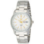 Seiko 5 automatique cadran blanc argent acier inoxydable hommes montre SNKP15K1, bracelet, à la mode, à la mode., à la mode., à 