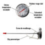 Thermometer World Thermomètre pour huile de friture en acier inoxydable avec clip 150 mm