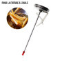 Thermometer World Thermomètre pour huile de friture en acier inoxydable avec clip 150 mm