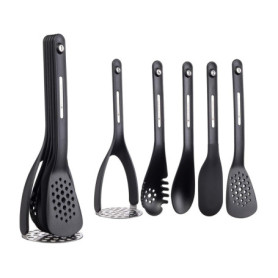 Kitchen Craft - Kit de 5 Ustensiles de Cuisine Magnétiques en Silicone, Rangement Facile, 9 x 9 x 30 cm - Noir