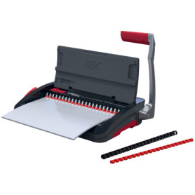 GBC CombBind CB12 4410060 Relieuse manuelle pour 165 feuilles A5/A4, design compact et léger, perfore 12 feuilles, noir/argenté
