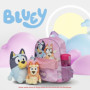 Bluey & Bingo Sac à dos rose – Sac à dos pour chambre d'enfant et d'école avec poche avant à paillettes – Porte-bouteille d'eau 