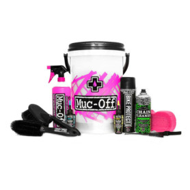 Muc-Off Kit de Nettoyage Vélo avec Seau- Kit Complet de Nettoyage de Vélo - Comprend Produit Nettoyant pour Vélo, Nettoyant Chai