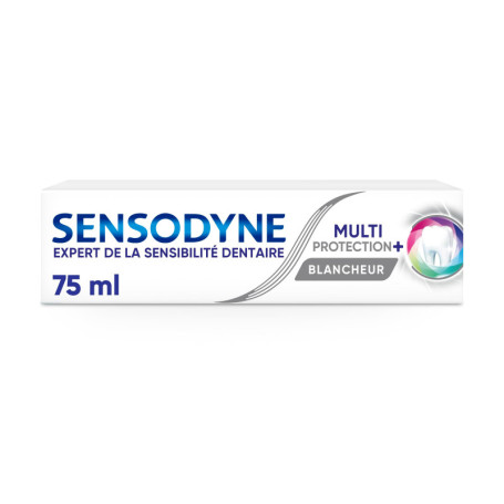 Sensodyne Dentifrice Multi-Protection Blancheur, Avec Fluorure Pour Dents Sensibles et Blanches, Aide à Soulager La Sensibilité 