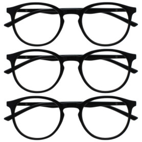 OPULIZE Met Lunettes de Lecture Anti-Lumière Bleue Pack de 3 Montures Rondes et Minces Charnières à Ressort Améliore le Sommeil 