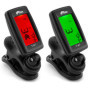 Tiger Clip On Tuner Digital Chromatic Tuner pour Acoustique, Électrique, Guitares Basses, Banjo, Ukulélé, Violon - Pack de 2
