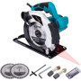 KATSU Scie circulaire 185mm 1600W avec Guide Laser et 2 Lames 24T + 40T, Coupe 65mm (90°), 45mm (45°) pour le Travail du Bois, l