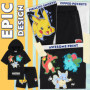 Pokemon Short à Capuche Survêtements Garçon et Ado 2 Pz Set Pikachu Manches Courtes Jogging Enfant Poches Zippées Cadeau Garcon 