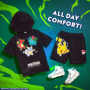 Pokemon Short à Capuche Survêtements Garçon et Ado 2 Pz Set Pikachu Manches Courtes Jogging Enfant Poches Zippées Cadeau Garcon 