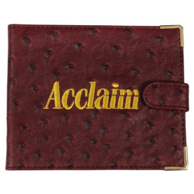 Acclaim Porte-cartes de score pliable en cuir synthétique avec fermeture à bouton-pression 12,5 cm x 10 cm (bordeaux)