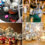 Volumoon 11 Pièces Boules Disco Miroir,Boules à Facettes Argentées Boule Disco,Boule à Facette Miroir Disco Ball Boule Miroir,Dé