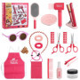 Litinliv 22 Pièces Jouets de Salon de Coiffure pour Filles, Jeu de Simulation de Coiffeur, avec Sèche-Cheveux, Fer à Friser et C