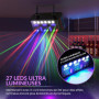 BrightWish Jeux de Lumière DJ Professionnel RGB avec Effets Stroboscopiques et Laser, Télécommande IR, Éclairage de Scène pour S