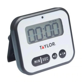 Taylor Pro - Minuteur de Cuisine Numérique avec Alarme Extra Forte et Voyant d'Alerte, Compte à rebours, Dos Magnétique, Plastiq