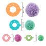 Curtzy Machine a Pompon en Plastique (Lot de 4) - 4 Tailles (3,5/5,5/7 et 9 cm) - Kit Pompons Loisirs Creatifs Réutilisable pour
