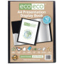 eco-eco Lot de 3 porte-vues A4 50% recyclé 40 pochettes noires avec pochettes en plastique