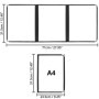 Kurtzy Protege Menu A4 Triple Fold (Lot de 10) - Protège Carte Présentoir Transparent en Vinyle et Reliure Noire Style Américain