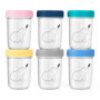 Budding Bear Petit Pot Conservation Bébé Verre 240ml (Lot de 6) - Pot Bebe Repas Réutilisables Compatible Lave-Vaisselle, Congél