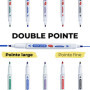 Marqueurs pour Tableaux Blancs par SmartPanda – Double Pointe, Médium et Fine – Effaçable à sec, Parfait pour une Utilisation à 