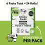 The Cheeky Panda Papier Toilette En Gros | 24 Rouleaux Papier WC Lot (6 x 4 Rouleaux) | 3 Epaisseurs Papier Hygiénique Bambou