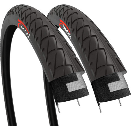 Fincci Paire 26 x 2,10 Pouces 54-559 Pneus Lisses pour Route VTT Montagne Hybrid Vélo Bicyclette (Un Paquet de 2)