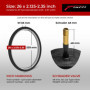 Fincci Chambre a air 26 Pouces - Paire Chambres à air VTT 26x 2.1x 2.25 x 2.35 Pouces de Valve Schrader 48 mm pour Route VTT bic