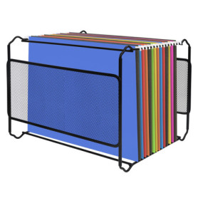 Belle Vous Support Dossier Suspendu A4 en Maille Métallique Noire - 33,5 x 28,2 x 25 cm - Capacité de 30 Documents Environ - Boi