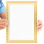 Belle Vous Papier Blanc A4 pour Diplome Personnalisé (Lot de 50) - Papier Imprimante A4 Blanc avec Bordure en Feuille d’Or - Com