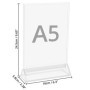 Kurtzy Porte Visuel A5 (Lot de 12) - L16 x H24,5 cm - Présentoir de Table/Comptoir Plastique Transparent Double Face Vertical - 
