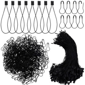 Belle Vous (Lot de 500) Attache Etiquette Noire en Nylon & Épingle Ampoule - Épingle de Sureté pour Étiquettes de Vêtements et T