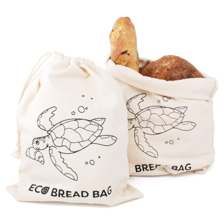 Joeji's Kitchen Bread Bag Lot de 2 sacs à pain en tissu coton pour vos pâtisseries - 30 x 40 cm Sac baguette écologique Zéro déc