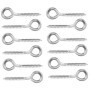 BELLE VOUS Crochets à Vis en Acier Inoxydable (Lot de 12) - Vis Oeillet M6 Robuste de 8 cm - Crochets Métalliques Autoperceurs p