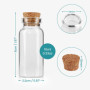 BELLE VOUS Lot de 50 Mini Fioles Vides en Verre avec Bouchons en Liège - 10 ml - Mini Pot en Verre Hermetique - Bonbonnière Mari