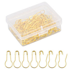 Jinlaili 100 Pièces Épingles de Sécurité en Forme de Gourde, Ampoule Broches Calebasse Or, Goupilles en Métal avec Boîte de Rang