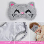 Hoxfly Masques De Sommeil En Peluche,3D Moelleux Masque de Nuit Enfant,Mignon Drôle Bande Dessinée Masque de Sommeil,Respirant C